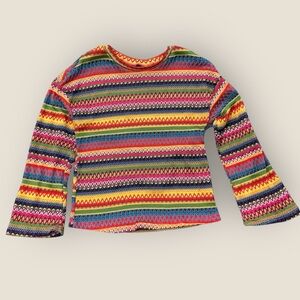 SHEIN Multicolor Patterned Long Sleeve Sweater